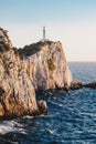 Sunset in Lefkada at the Cape Lefkatas Lighthouse