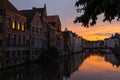 Sunset on the Leie river, Gent