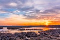 Sunset at Liberty Loop in late winter, part of the Wallkill River NWR, N Royalty Free Stock Photo