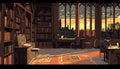 Library at Sunset Royalty Free Stock Photo
