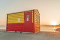 Sunset By The Lifegaurd Hut in Salthill, Galway Royalty Free Stock Photo