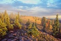 Sunset light on the alpine ridges of Mount Baldy, Arizona Royalty Free Stock Photo