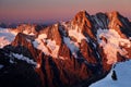 Sunset light in Berner Oberland Royalty Free Stock Photo