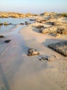 Sunset light on Crete. Elafonisi paradise. Greece. Beautiful Elafonisi beach. Amazing Transparent crystal blue Water of Elafonisi.