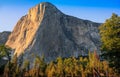 Sunset Light on El Capitan in Fall, Yosemite National Park, California Royalty Free Stock Photo