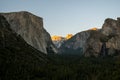 Sunset Light Fades Over Half Dome from Tunnel View Royalty Free Stock Photo