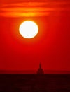 Sunset over Cleveland Ledge Light MA