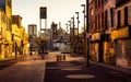 Sunset light at Old Town Mall, in Baltimore, Maryland.