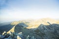 Sunset light over mountains ridge landscape, Retezat Mountains, Royalty Free Stock Photo