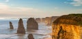 Sunset light over the Twelve Apostles, the Great Ocean Road, Australia Royalty Free Stock Photo