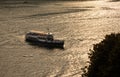 Lake - Lago Maggiore, Italy. Ferry crossing the lake at sunset