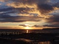 Sunset light reflects sky and Semiahmoo Bay Royalty Free Stock Photo