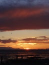 Sunset light reflects sky and Semiahmoo Bay Royalty Free Stock Photo