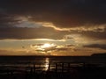 Sunset light reflects sky and Semiahmoo Bay Royalty Free Stock Photo