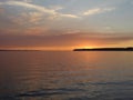 Sunset light reflects sky and Semiahmoo Bay Royalty Free Stock Photo