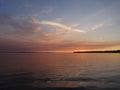 Sunset light reflects sky and Semiahmoo Bay Royalty Free Stock Photo