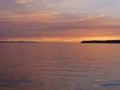 Sunset light reflects sky and Semiahmoo Bay Royalty Free Stock Photo