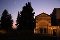 Sunset lights on the background of the Oratory of San Bernardino in the city of Perugia