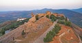 The sunset lights the castle of Marvao in the Alentejo region of Portugal