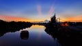 Sunset lights and shadow on the river,  Ho Chi Minh city,  Vietnam Royalty Free Stock Photo