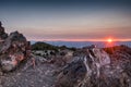 Sunset Lights Up Rocks on Paulina Peak