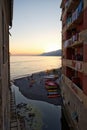 Sunset on the sea - Camogli - Liguria - Italy Royalty Free Stock Photo