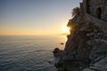 Sunset on the sea - Camogli - Liguria - Italy Royalty Free Stock Photo