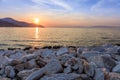 Sunset in Limenas harbour. Greece