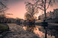 Sunset of Little Venice in Regent's Canal, London Royalty Free Stock Photo