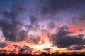 Sunset in Llobregat delta in Barcelona