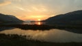 Sunset on the Loch Fyne Whiskies in Scotland Royalty Free Stock Photo