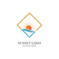 sunset logo icon vector illustration design