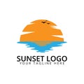 Sunset logo template design vector Royalty Free Stock Photo