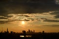 Sunset in london, picture toke from the greenwich park Royalty Free Stock Photo