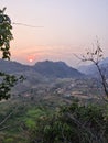 Sunset in Long Chieng , Laos Royalty Free Stock Photo