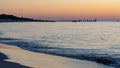 Sunset at Long Point Jetty with people fishing and swimming, Port Kennedy Royalty Free Stock Photo