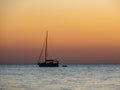 Sunset at Long Point with yacht anchored for the night, Port Kennedy Royalty Free Stock Photo