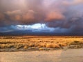 Sunset looking toward mountain on Big Island Hawaii