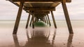 Sunset looking under the Pier Royalty Free Stock Photo