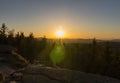 Sunset on lookout Nebelstein, Austria landscape Royalty Free Stock Photo