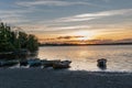 Sunset at lough Owel ,lake nea Mullingar town