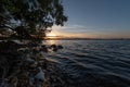 Sunset at lough Owel ,lake nea Mullingar town