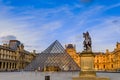 The sunset of The Louvre Museum