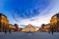 The sunset of The Louvre Museum