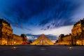 The sunset of The Louvre Museum