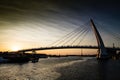 Sunset at The Lover& x27;s bridge in Taipei,Taiwan. Royalty Free Stock Photo