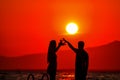 Turkey izmir sunset lovers silhouette heart