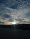 Sunset mackerel sky yamba beach Royalty Free Stock Photo