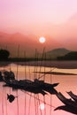 Sunset at Mae Khong river Royalty Free Stock Photo