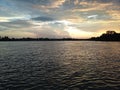 Sunset Mahakam River in East Borneo Royalty Free Stock Photo